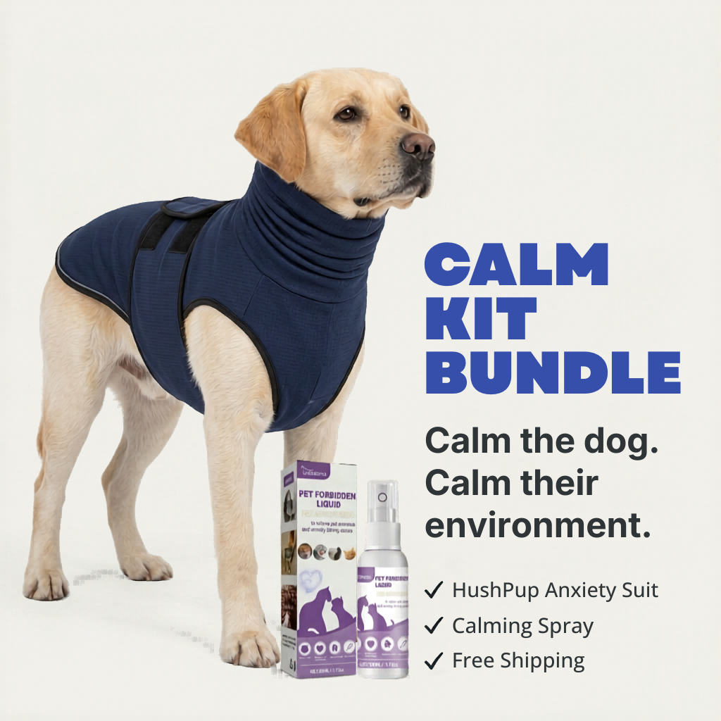 HushPup Complete Calm Kit — Anxiety Suit and Calming Spray bundle